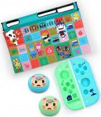 Чехол-шторка на экран + силиконовый чехол для Joy-Con + накладки на стики (Mumi Dog) (GNS-102) (Switch)