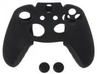 Защитный силиконовый чехол Controller Silicon Case для геймпада Microsoft Xbox Wireless Controller (Черный) + Накладки на стики (Черные) (Xbox One)