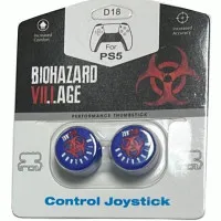 Накладки на стики для геймпада DualSense/DualShock 4 DH Resident Evil Biohazard Village\D18 (2 шт) Синий (Blue) (PS5/PS4)