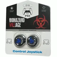 Накладки на стики для геймпада DualSense/DualShock 4 DH Resident Evil Biohazard Village\D18 (2 шт) Черно/Синий (Black/Blue) (PS5/PS4)