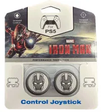 Накладки на стики для геймпада DualSense FPS DS Marvel Iron Man\D5 (черный) (2 шт) (PS5)