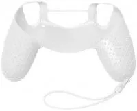 Защитный силиконовый чехол + ремешок для Dualshock 4 Белый (PS4)
