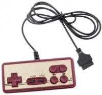 Геймпад проводной 8 bit Controller широкий разъем 15 Pin (Прямоугольный) (Бежевый/Красный)