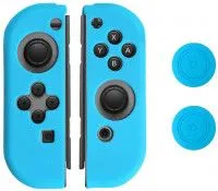 Силиконовый чехол для Joy-Con + накладки на стики для контроллеров Joy-Con Grip Protection Kit Бирюзовый GameWill (IX-SW011) (Switch)