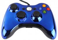 Геймпад проводной Xbox 360 Wired Controller (Chrome Blue) Хромированный синий (Xbox 360/PC)
