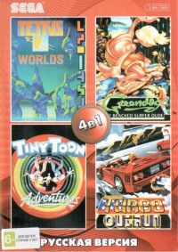 Сборник игр 4 в 1 AA-4130(RU) TETRIS / GREENDOG / TINY TOON / TURBO OUTRUN Русская Версия (16 bit)
