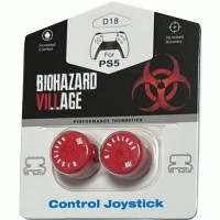 Накладки на стики для геймпада DualSense/DualShock 4 DH Resident Evil Biohazard Village\D18 (2 шт) Красный (Red) (PS5/PS4)