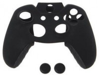 Защитный силиконовый чехол Controller Silicon Case для геймпада Microsoft Xbox Wireless Controller (Черный) + Накладки на стики (Черные) (Xbox One)