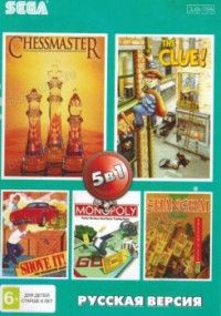 Сборник игр 5 в 1 № 205 (RU) Chessmaster / Clue / Dradon's Eye / Monopoly / Shove itl Русская Версия (16 bit)