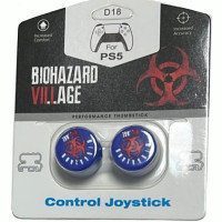 Накладки на стики для геймпада DualSense/DualShock 4 DH Resident Evil Biohazard Village\D18 (2 шт) Синий (Blue) (PS5/PS4)