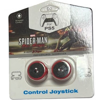 Накладки на стики для геймпада DualSense/DualShock 4 DH Marvel Spiderman Miles Morales\D02 (2 шт) Красный (Red) (PS5/PS4)