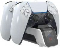 Зарядная станция для 2-х геймпадов Playstation DualSense AOLION (AL-P5009) Белый-Черный (PS5)