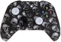 Защитный силиконовый чехол Controller Silicon Case для геймпада Microsoft Xbox Wireless Controller Skulls Grey (Черепа Серый) (Xbox One)