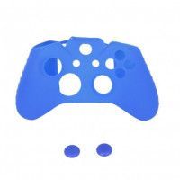 Защитный силиконовый чехол Controller Silicon Case для геймпада Microsoft Xbox Wireless Controller (Синий) + Накладки на стики (Синие) (Xbox One)