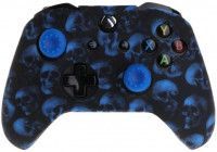 Защитный силиконовый чехол Controller Silicon Case для геймпада Microsoft Xbox Wireless Controller Skulls Blue (Черепа Синий) (Xbox One)