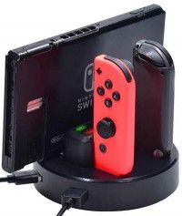 Зарядная станция для 4-х контроллеров Joy-Con + зарядка консоли + зарядка геймпада Pro Controller (GSN-628) (Switch)