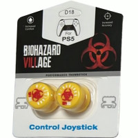 Накладки на стики для геймпада DualSense/DualShock 4 DH Resident Evil Biohazard Village\D18 (2 шт) Желтый (Yellow) (PS5/PS4)