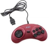 Геймпад проводной 8 bit Controller узкий разъем 9 Pin (Форма Sega) (Красный)