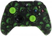 Защитный силиконовый чехол Controller Silicon Case для геймпада Microsoft Xbox Wireless Controller Skulls Green (Черепа Зеленый) (Xbox One)
