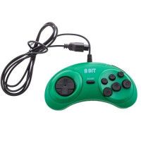 Геймпад проводной 8 bit Controller узкий разъем 9 Pin (Форма Sega) Зеленый