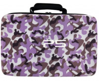 Сумка для хранения и перевозки игровой приставки Sony PlayStation 5 и геймпадов Camo Purple (Камуфляж Фиолетовый) (PS5)