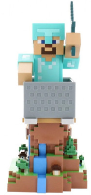 Фигурка подставка для геймпада/телефона Cable Guys: Стив в Алмазной Броне (Steve in Diamond Armour) Майнкрафт (Minecraft) (897252) 20 см