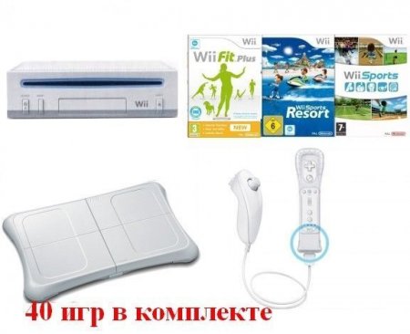    Nintendo Wii Sports Pack Rus + Wii Sports + Wii Sports Resort + Wii Fit Plus (40 ) + Wii Remote + Wii Motion Plus  Wii Nunchuk + Nintendo Wii