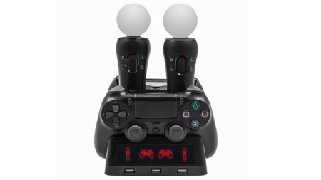  Зарядная станция для 2-х геймпадов DualShock 4 и 2-х контроллеров PS Move IPLAY (HBP-118) (PS4 FAT/SLIM/PRO) 
