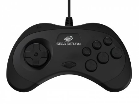   Retro-Bit Sega Saturn Control Pad/Retro Gaming Black () (RET00129) (16 bit)