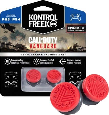 Накладки на стики для геймпада KontrolFreek Call of Duty: Vanguard |51 (2 шт) Красный/Черный (PS4/PS5)