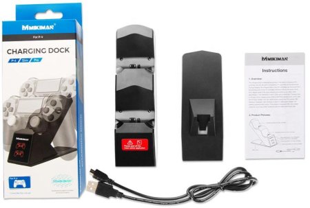  Зарядная станция для 2-х геймпадов Mikiman (MKP-19011) (PS4 FAT/SLIM/PRO) 
