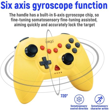 Геймпад беспроводной iPEGA (PG-SW020B) Yellow (Желтый) (Switch/PC/Android/PS3) USED Б/У