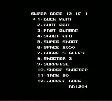 Сборник игр для пистолета 12 в 1 AA-1204 №4 TANK 90 / JUNGLE BOOK (8 bit) для Денди 