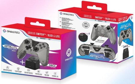 Геймпад беспроводной + зарядная станция Oniverse Astralite Controller Wireless (802849) (Smoked Black) Дымный Черный (Switch/IOS/Android/PC)