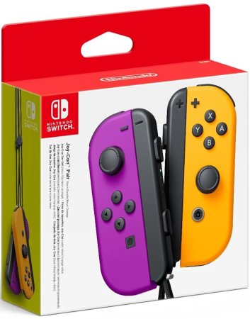 Набор из 2-х контроллеров Joy-Con Неоновый фиолетовый/Неоновый оранжевый (Switch) (OEM)