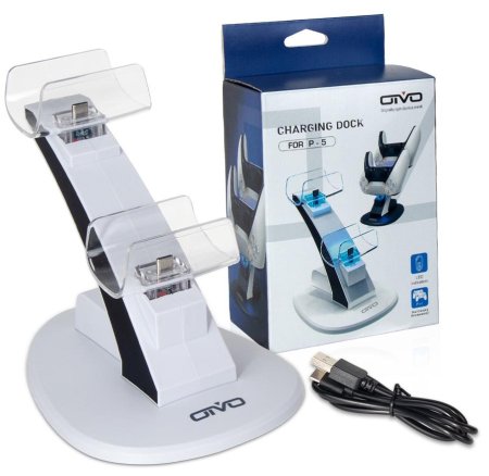 Зарядная станция для 2-х геймпадов Playstation DualSense OIVO (IV-P5234W) Белый (PS5)