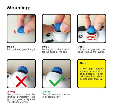  Накладки на стики для геймпада Skullandco CQC Elite Thumb Grip / 19.5*9.7mm (2 шт) Синие (PS3/PS4/Xbox 360/Xbox One) 