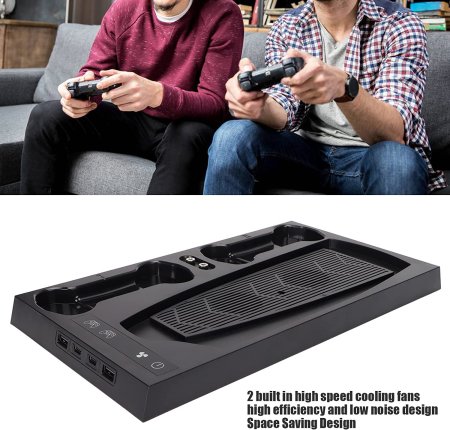 Подставка для вертикальной установки консоли + охлаждение + зарядная станция для 2-х геймпадов (GP5-1510) (PS5)