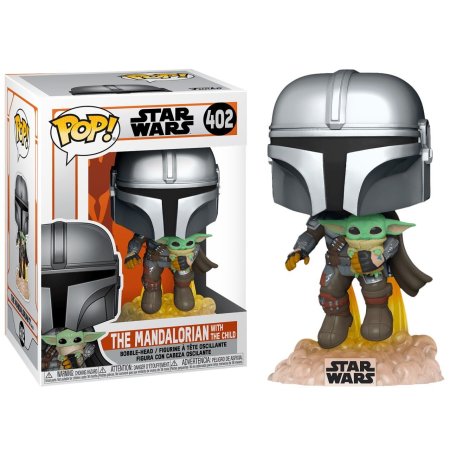 Фигурка Funko POP! Bobble: Мандалорец Летает на Джете и Дитя (Mandalorian Flying with Jet) Звездные войны: Мандалорец (Star Wars: The Mandalorian) (50959) 9,5 см