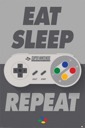   Maxi Pyramid: , , ,  (Eat Sleep SNES Repeat)  (Nintendo) (PP34240) 91 