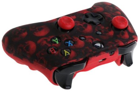 Защитный силиконовый чехол Controller Silicon Case для геймпада Microsoft Xbox Wireless Controller Skulls Red (Черепа Красный) (Xbox One) 