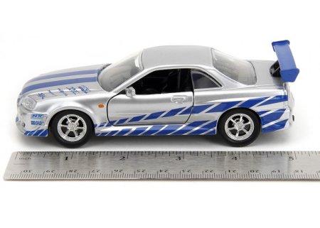  Машинка Jada Toys: 2002 Ниссан Скайлайн ГТР Р34 1:32 (2002 Nissan Skyline GTR R34 1:32) Форсаж (The Fast and the Furious) (97184) 12 см