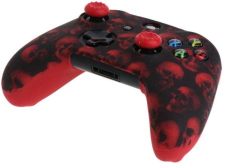 Защитный силиконовый чехол Controller Silicon Case для геймпада Microsoft Xbox Wireless Controller Skulls Red (Черепа Красный) (Xbox One) 