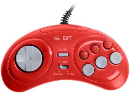 Геймпад проводной 16 bit Super Drive JS-165 (Красный) узкий разъем 9 pin (16 bit)