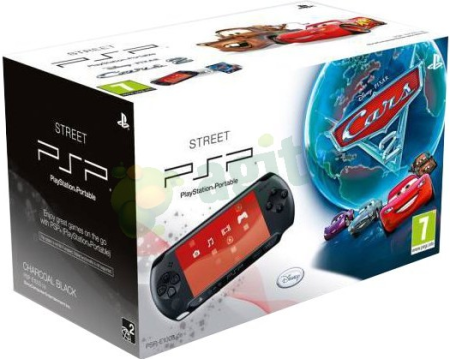 Sony PlayStation Portable Street PSP E1008 Black RUS (Чёрная) + игра Тачки 2