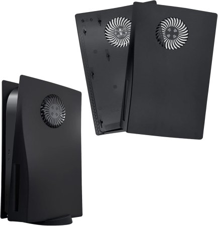 Съемные боковые панели для игровой приставки с отверстием Sony PlayStation 5 с дисководом Faceplate (Black) Черный (PS5)