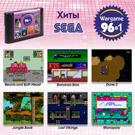 Сборник игр 96 в 1 (16B25 Wargame) Русская Версия (16 bit) (no box) 