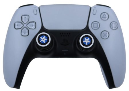 Накладки на стики для геймпада DualSense FPS Captain America\D6 (чёрный) (2 шт) (PS5/PS4)