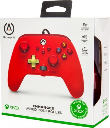   PowerA Enhanced Wired Controller for Xbox Series X/S (1518810-01) Red ()  (Xbox One/Series X/S/PC) 