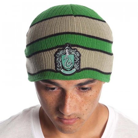  Harry Potter Beanie with Slutherin Patch Logo   